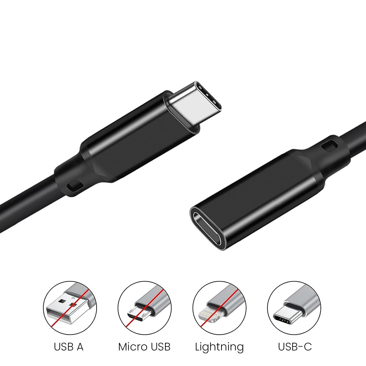 Verilux Type C Extension Cable (Gen 2/10Gbps), USB 3.2 Type C Male to Female Extension Cable 4K Video 6.6ft/2M, 100W Fast Charging Male to Female for MacBook Pro/Air, iPad Pro Dell XPS Surface Book Verilux Type C Extension Cable (Gen 2/10Gbps), USB 3.2 Type C Male to Female Extension Cable 4K Video 6.6ft/2M, 100W Fast Charging Male to Female for MacBook Pro/Air, iPad Pro Dell XPS Surface Book